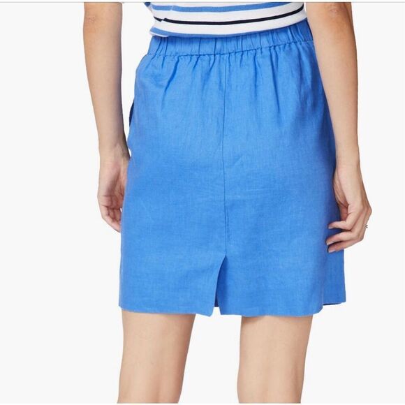 Court & Rowe 100% linen pencil skirt in villa azul size M NWT elastic waist - Picture 3 of 10